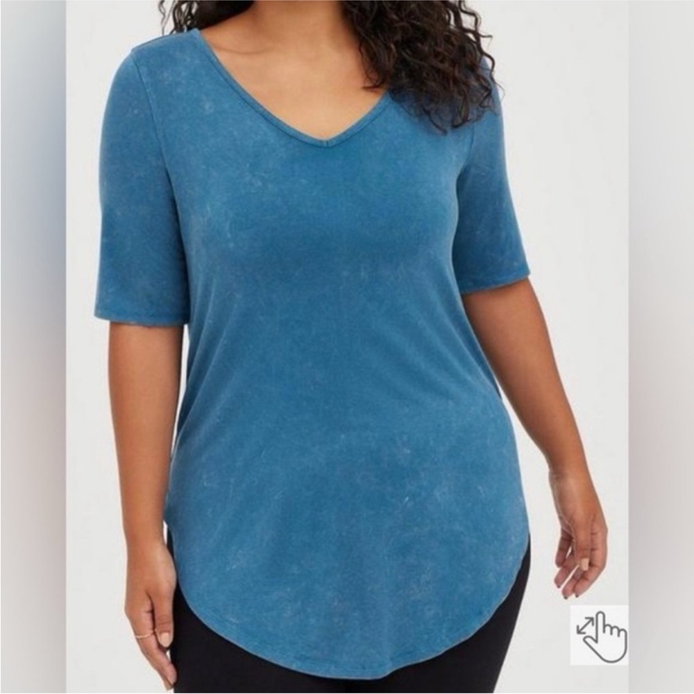 Torrid blue mineral wash super soft tunic